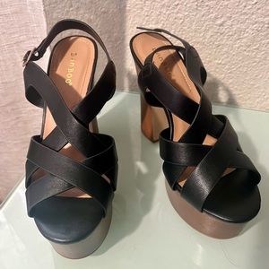 Black bamboo heels Size: 8